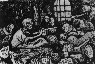 Deportation, Zeichnung von Bedrich Fritta Deportation, Zeichnung von Bedrich Fritta